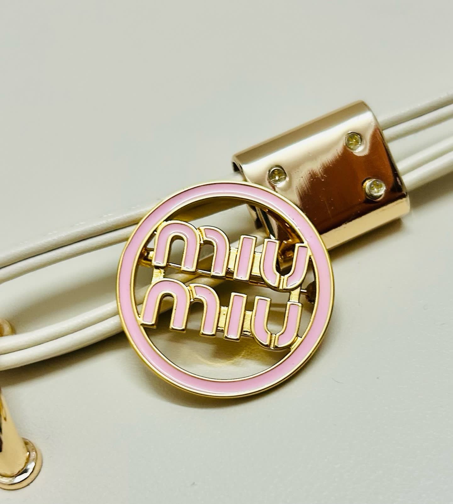 Miu Miu Brooch - Gold and Pink Circle Design